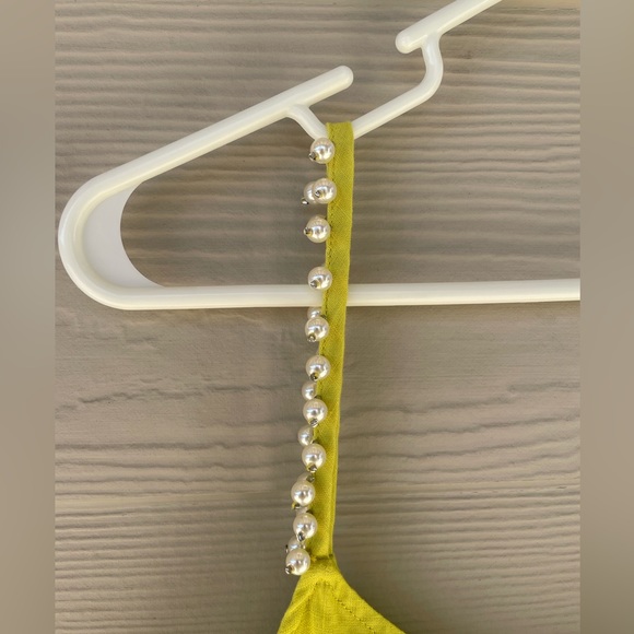 MARCNEWYORK XL neonyellow linen pearl spaghetti straps semi sweetheart neckline. - Picture 8 of 16